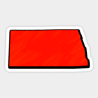 Bright Red North Dakota Outline Sticker